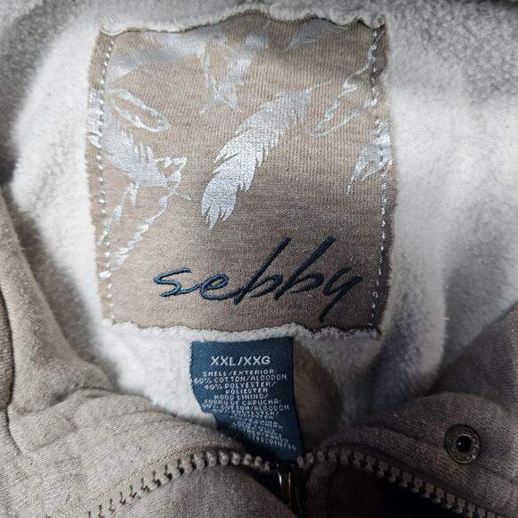 Sebby Jacket Womens 2XL Beige Hooded Toggle Duffle Sherpa Lined Pockets Coat - Picture 2 of 6